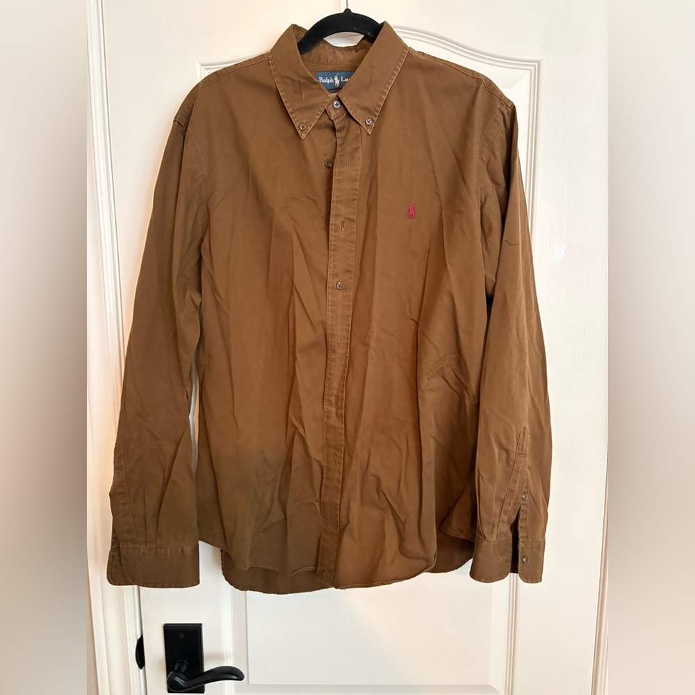 Ralph Lauren Men's Tan Button Down Shirt
